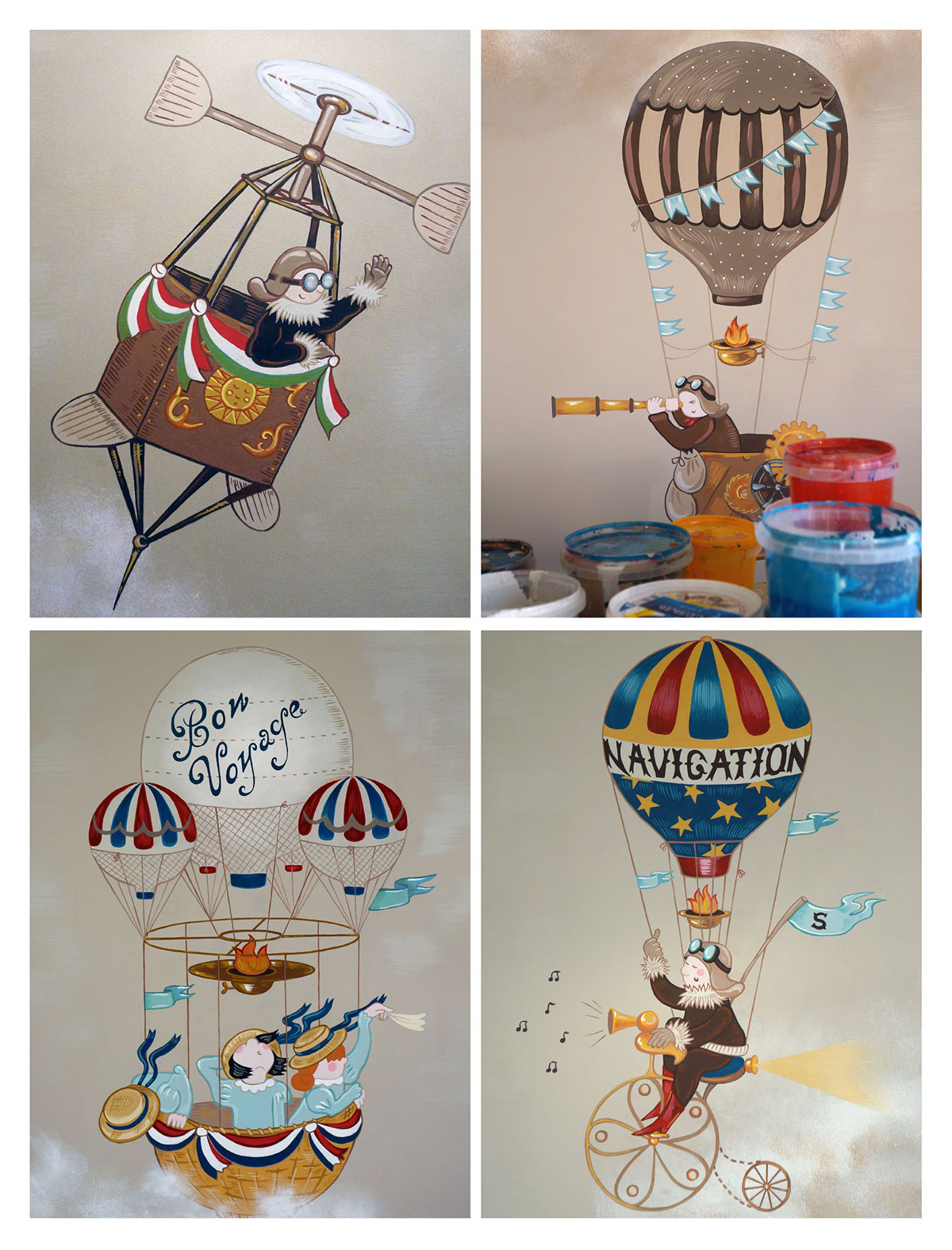 airplanes planes air air baloons baloons Fly Aircrafts SKY Travel kids STEAMPUNK Bicycle children