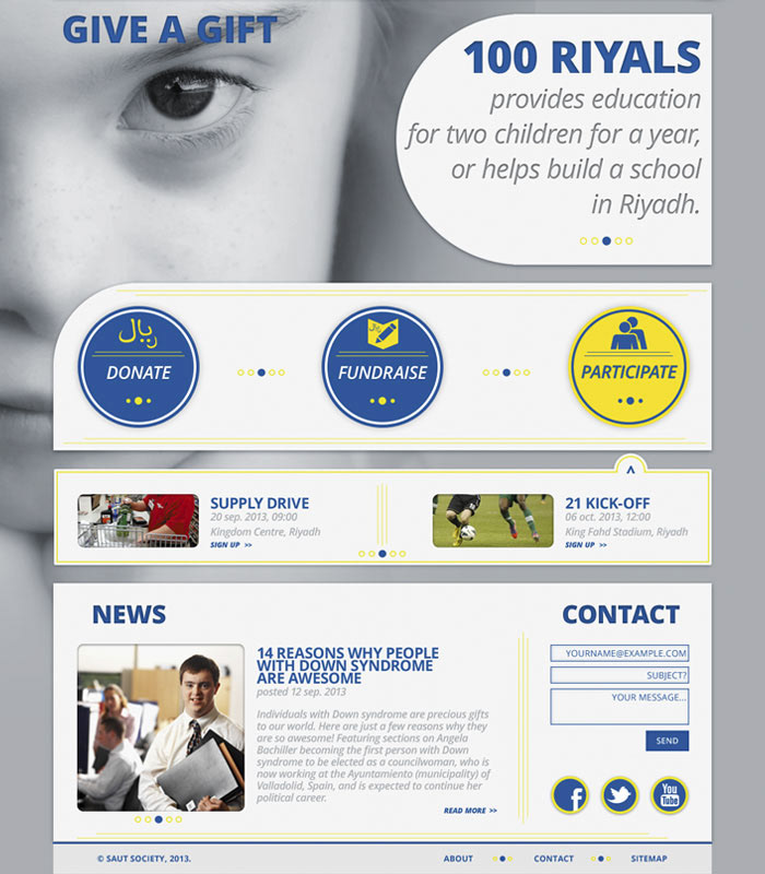 Website down syndrome awareness ICON Worldwide Saudi Arabia foundation non-profit