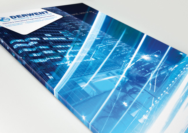 Inchpunch Design and  communication derwent logistics folder promotional material
