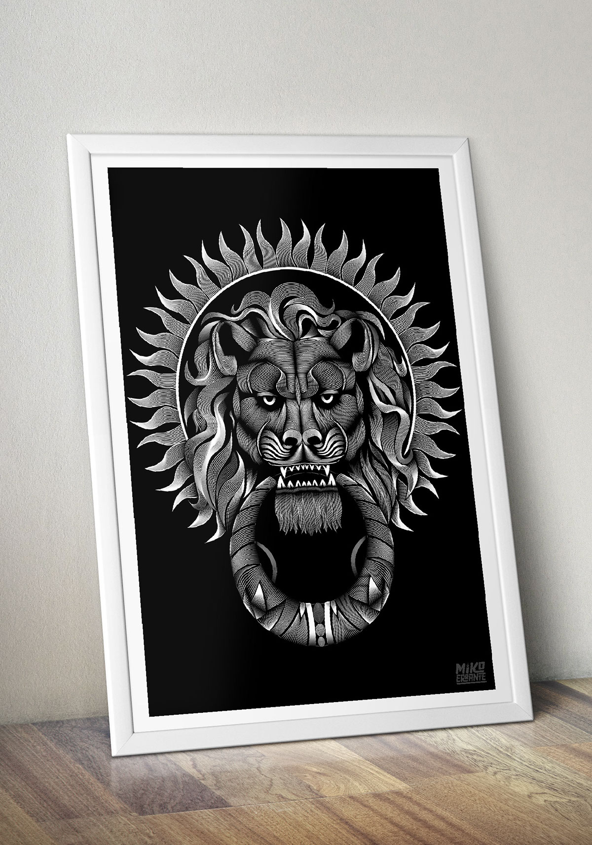 lion Leon Black&white vector MikoErrante