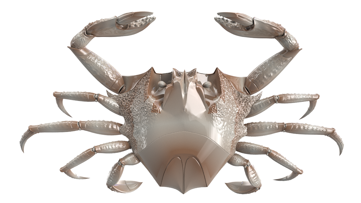 3d design robot crab 3d printing prototype fishing Character avatar 3D
