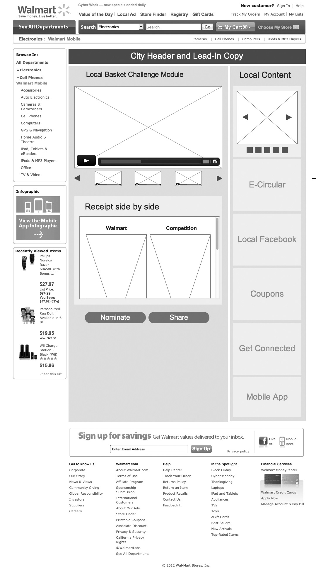 ux  Walmart  receipt comparison mobile  Visual Design  Information Design