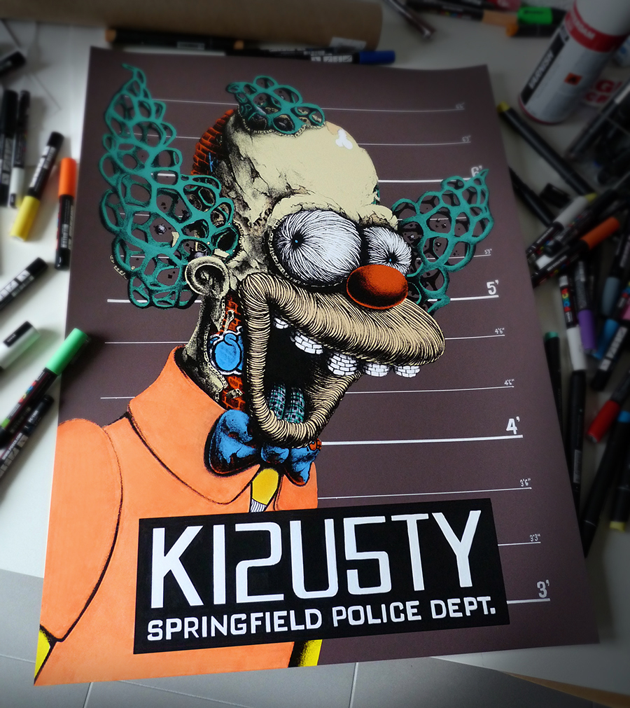 disney bender Krusty buzz Lightyear simpsons cartoon distroy graphite pencils tweety screenprints Blackbook sketchbook