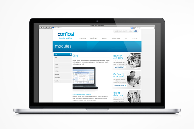 corflow blue brand identity time management