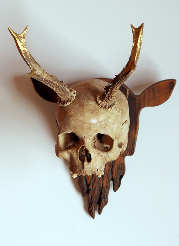 skull Bambi deer gold wooden horns horned Project Arminas Stanulevicius  teeth spooky golden