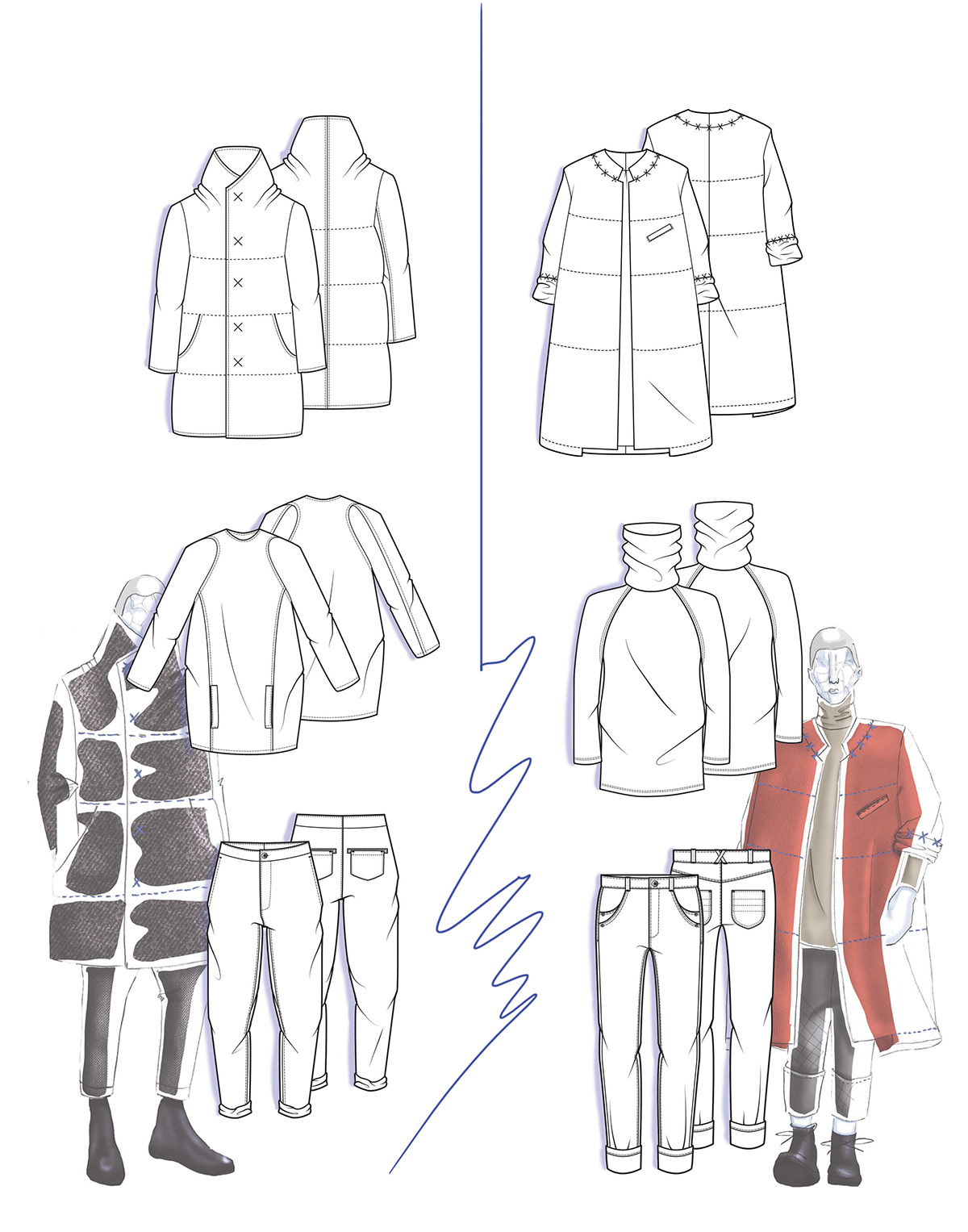 fashion illustration fashion sketching fashion collection Menswear sketches SCAD