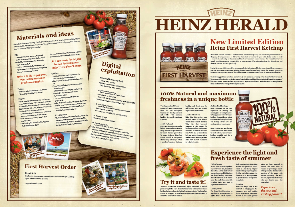 heinz first harvest new product launch online offline