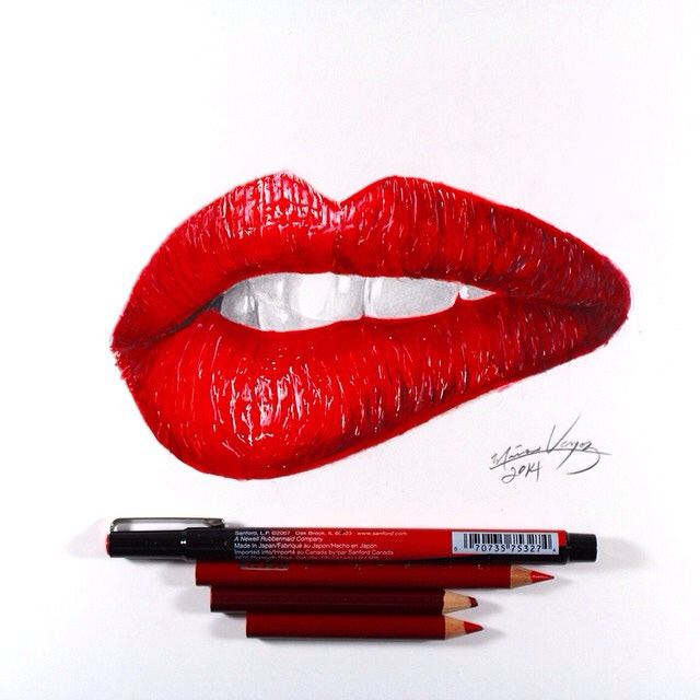 lips Realism prismacolor pencils markers