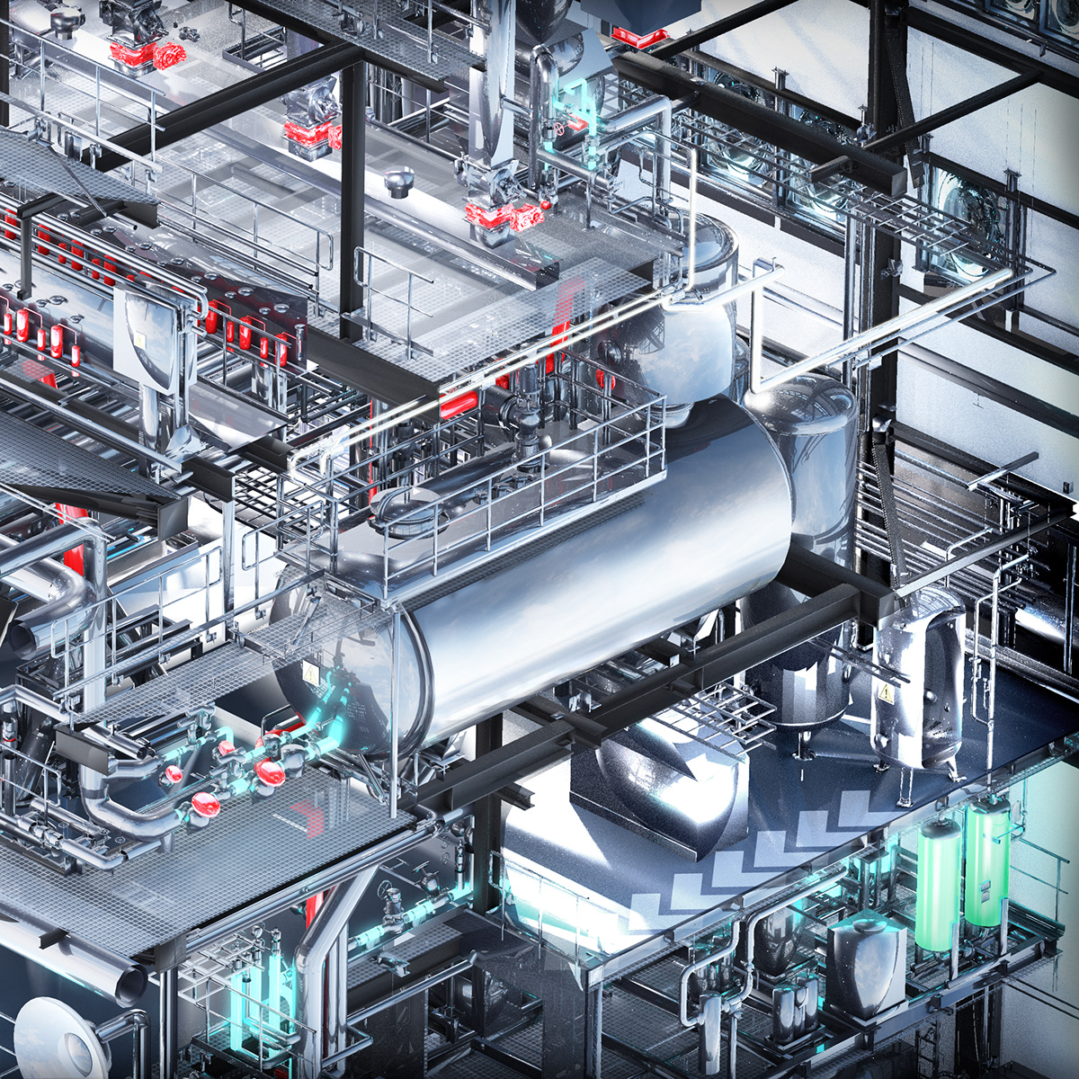 3D visualization Render industrial BIM