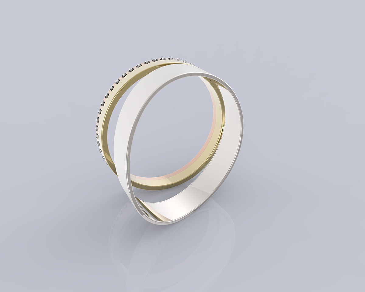 ring jewelry Rhino gold Rose Gold diamonds ring design metal keyshot rendering