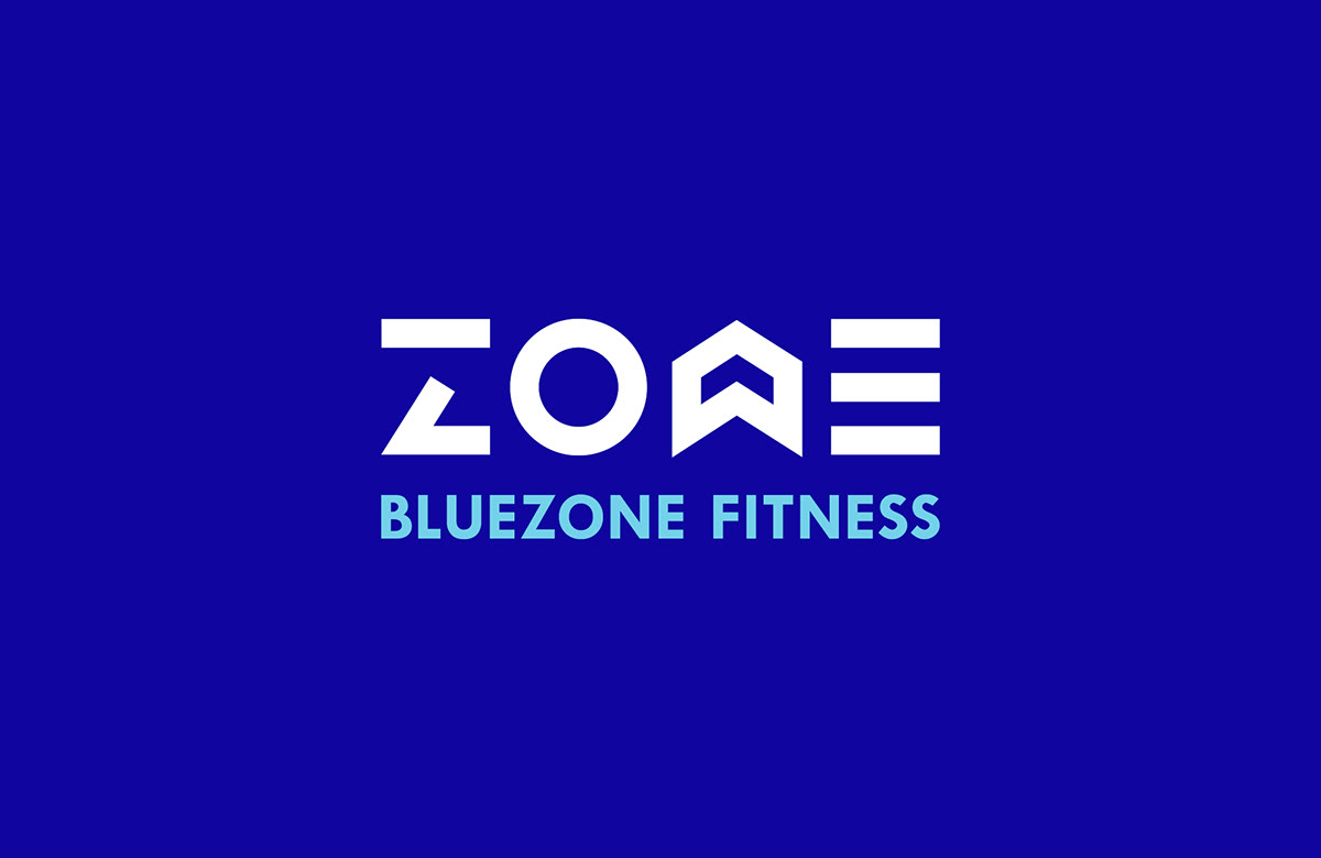 BLUEZONE fitness logo Identity Design Stationery branding  Wexford Freelance icons typography  