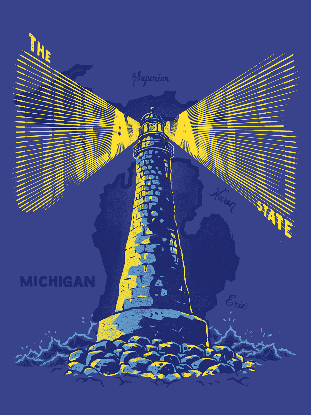 The Great Lakes Michigan illinois Midwest posters ohio state mottos art