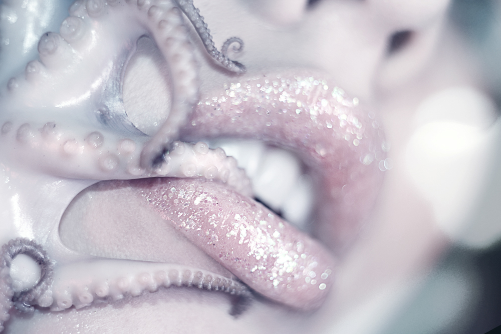 octopus  make up girl beauty portrait macro eyes lips