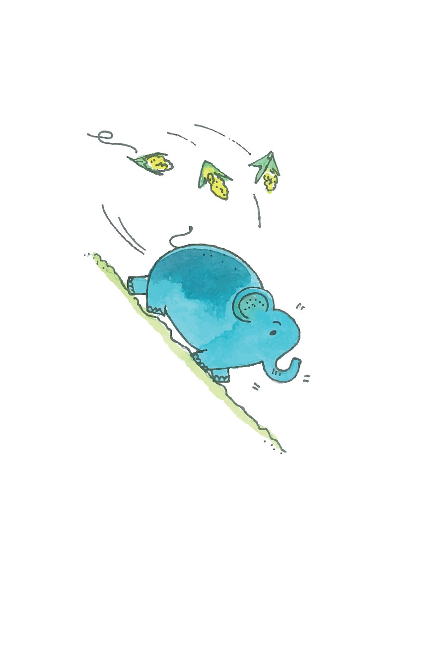 Baby Elephant book illstration Illustrator children's book children comics cartoon watercolour elephant Simple sketches 