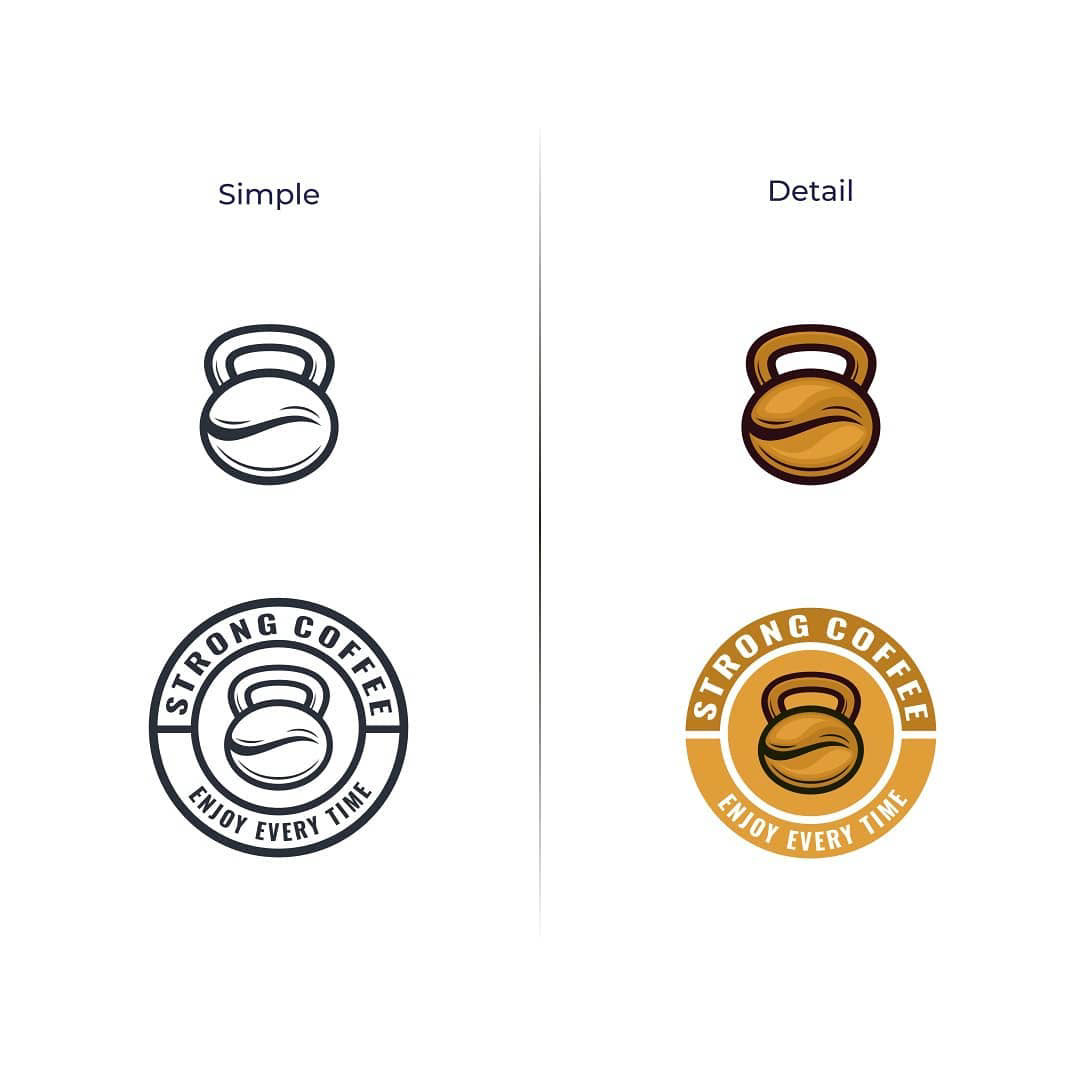 brand identity Coffee gym Logo Design stong