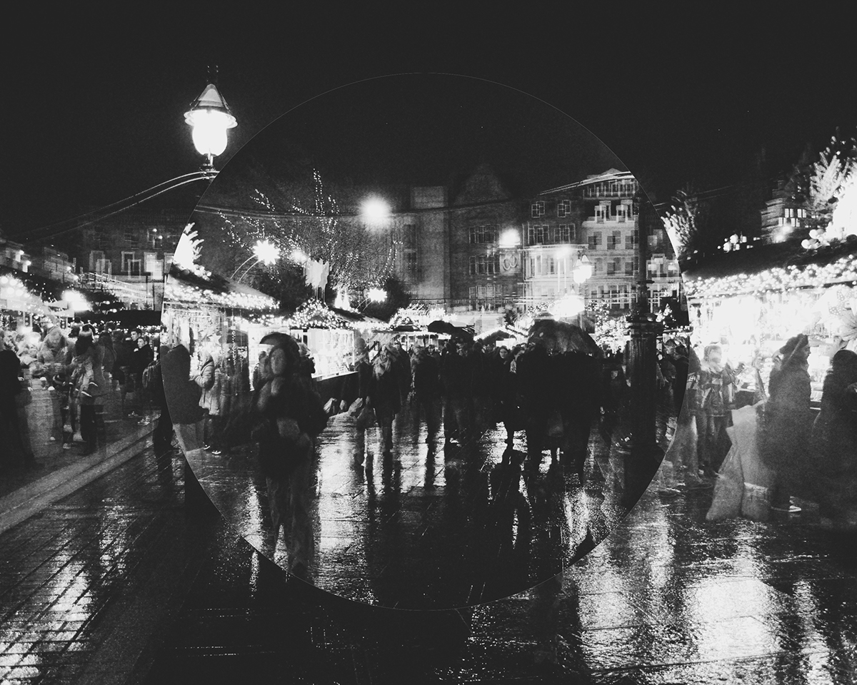 black and white Photo Manipulation  edinburgh Circus portrait night city #Ps25Under25