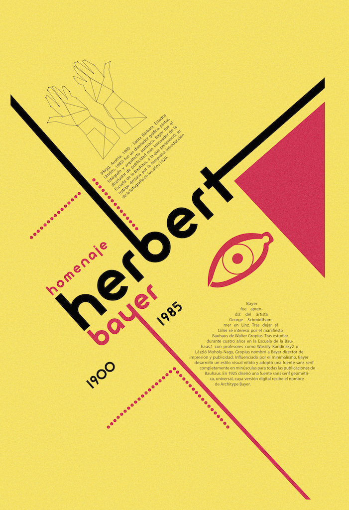 diseño homenaje herbert Bayer Vectores ilustracion cartel afiche