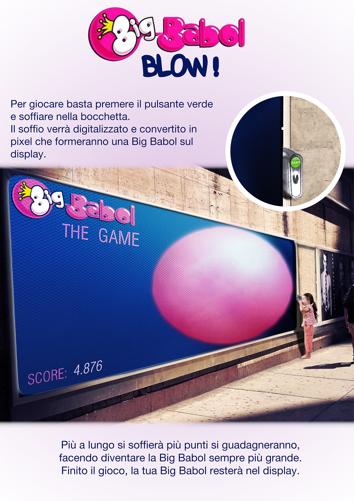 Big Babol Affissione interattiva Interactive Billboard Digital billboard game gioco