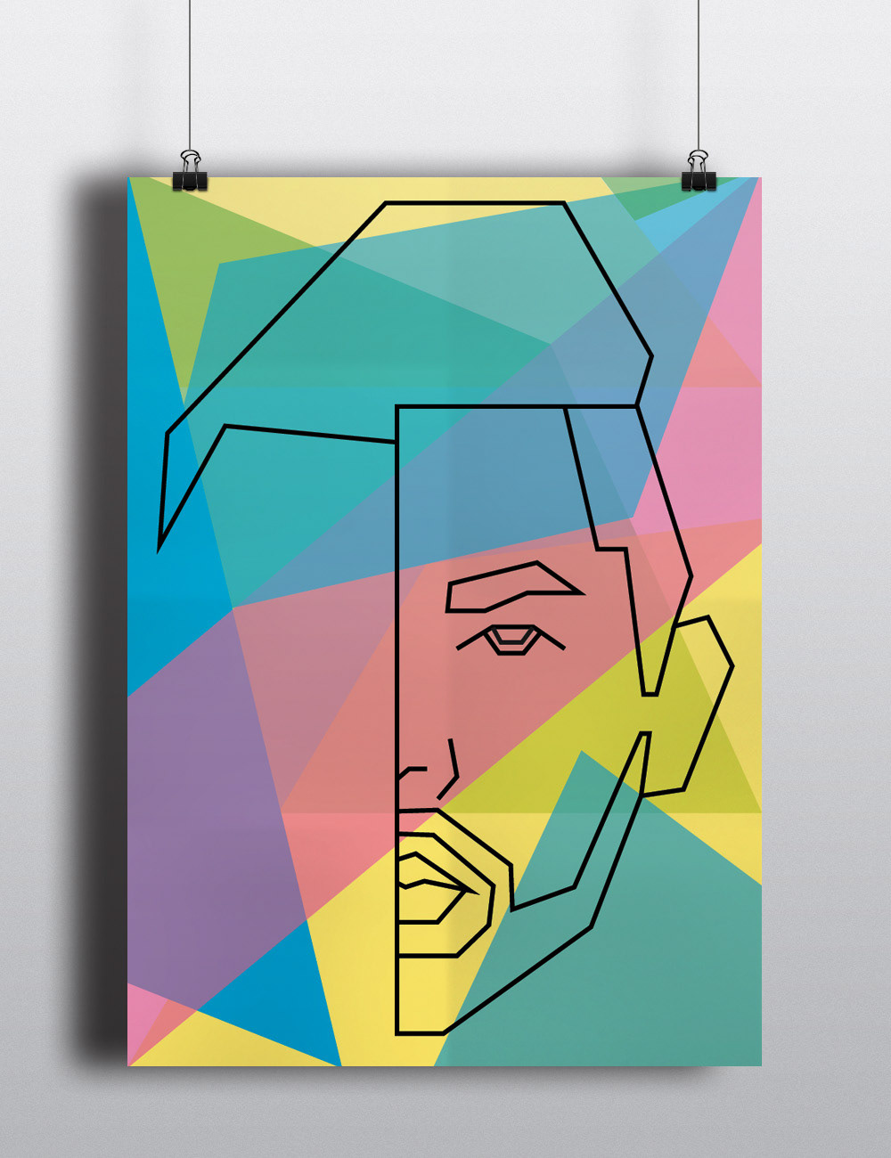 face colour geometric lines triangle portrait manchester Blackpool Colin McCalmont