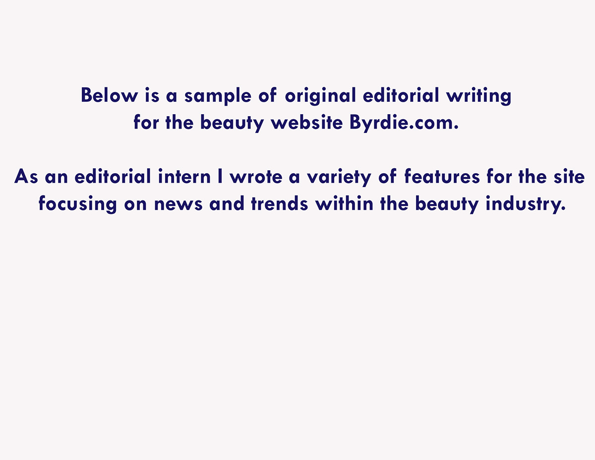 Editorial Website Digital Beauty Photo selection beauty writing trends hair makeup skincare