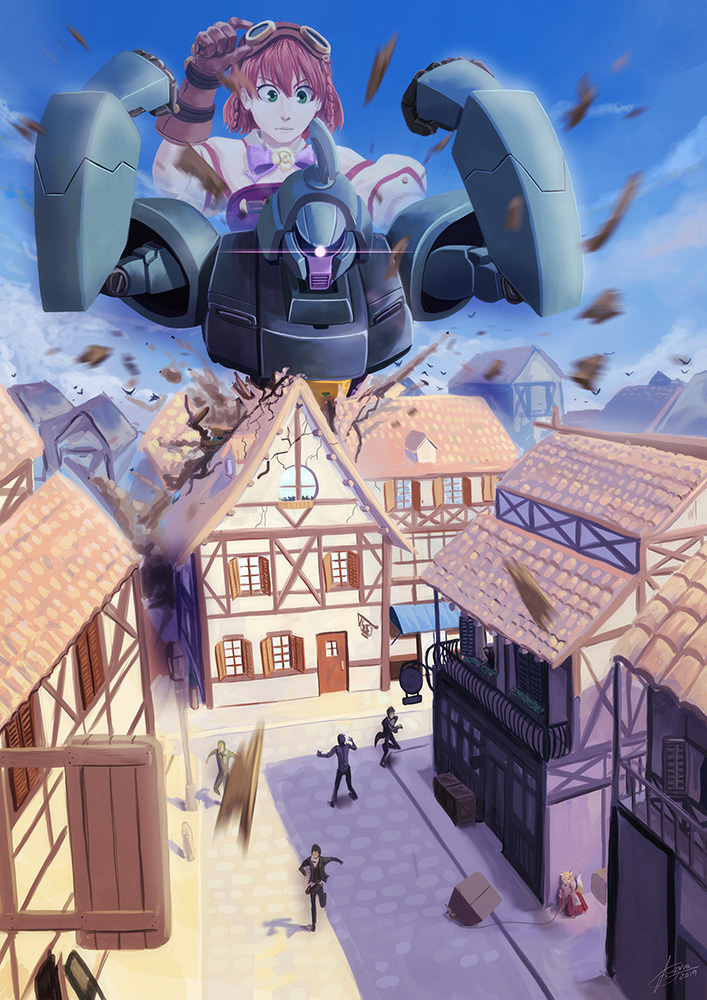digital painting   mecha anime Games commission mazinger Gundam aospades