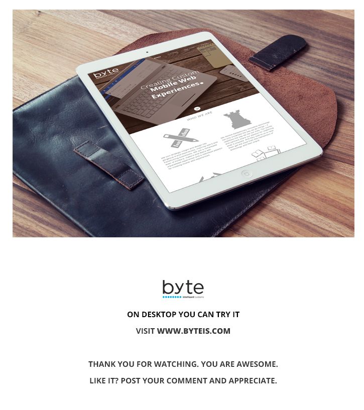 Byte Web design UI ux full screen tablet mobile Responsive agency official redesign