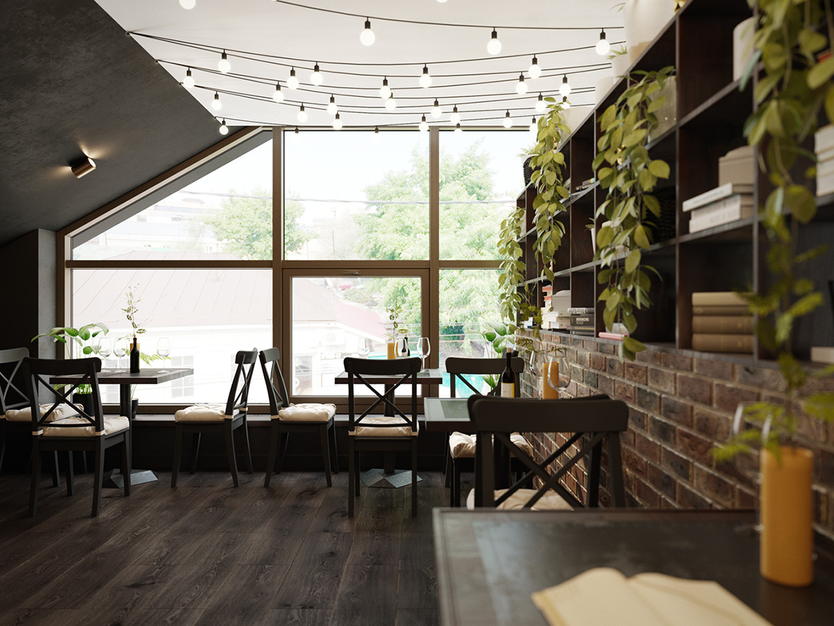 orenburg restaurant Interior design architecture interiordesign bar coronarenderer ArchiCAD 3dsmax