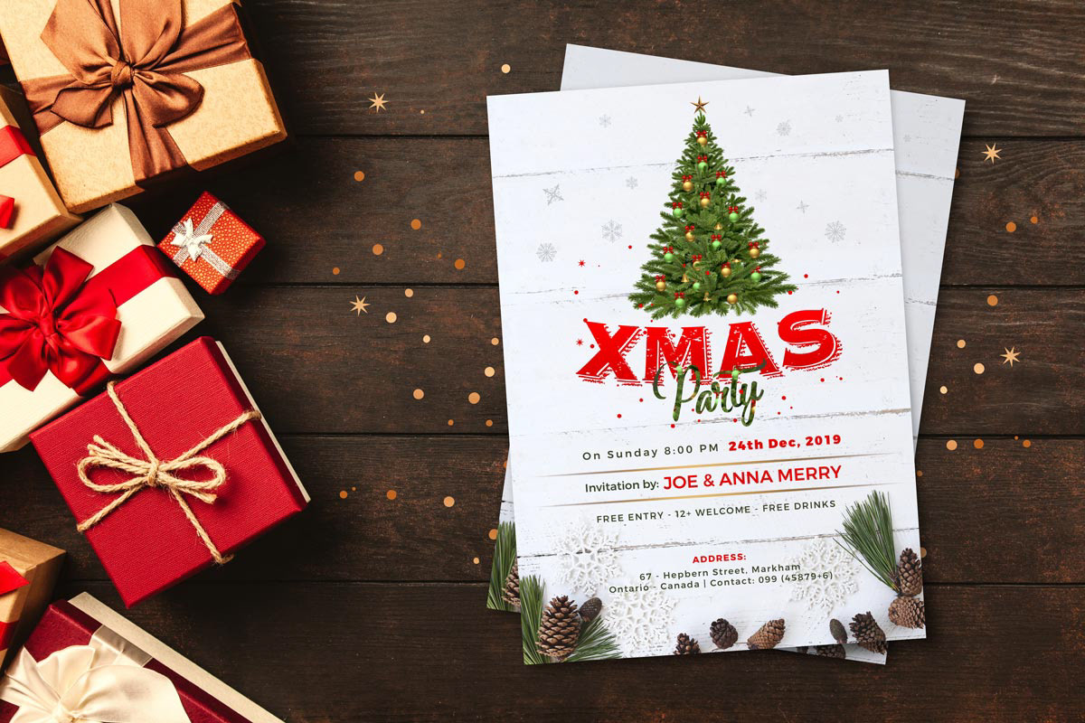 Free Christmas Party Flyer Design Template 23 in PSD on Behance For Free Holiday Party Flyer Templates