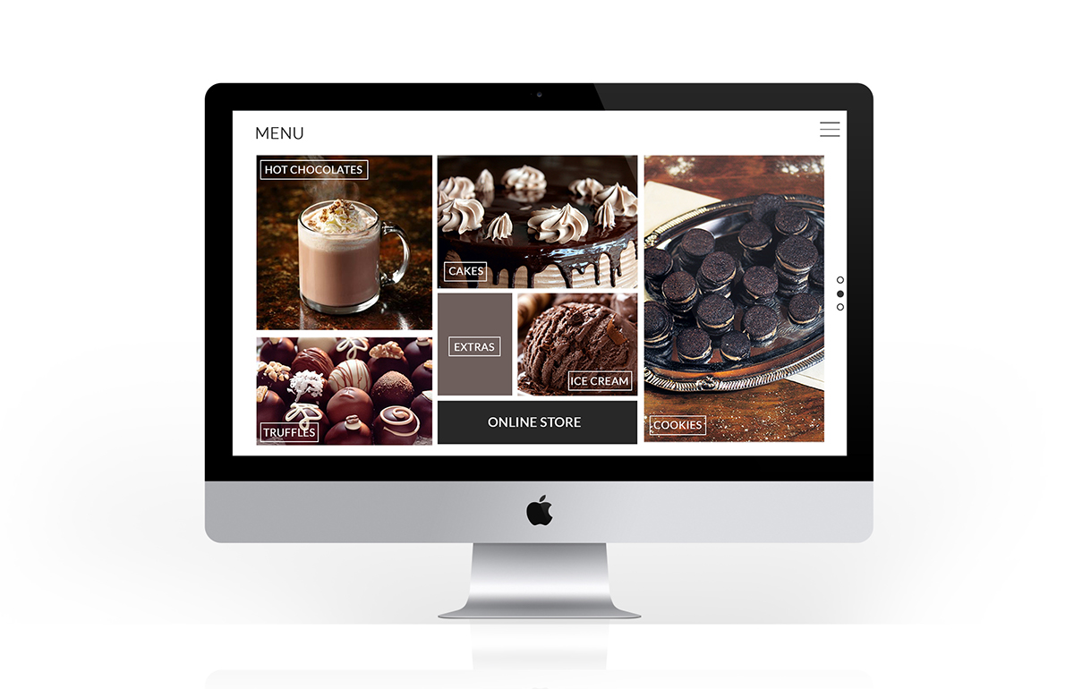 Website Web desigh UI ux brand chocolate Food  cafe restaurant Logotype indetification communication iphone