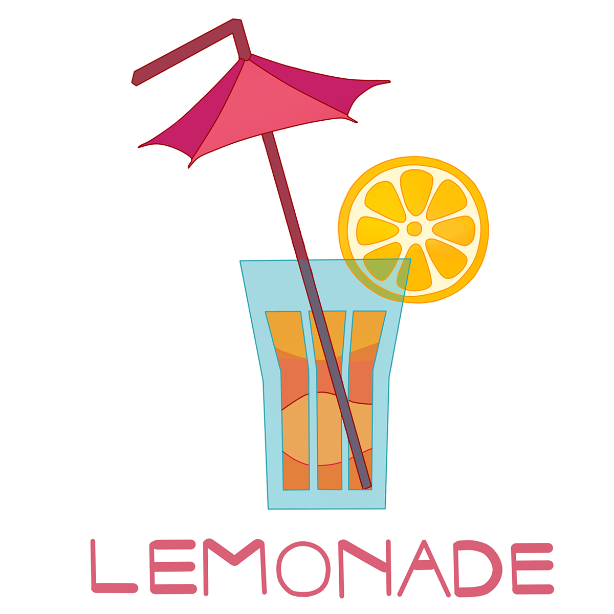2d logo watercolor design lemon lemonade