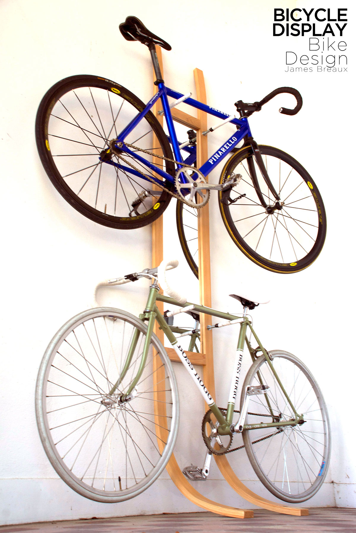 Bike Bike Rack hand crafted mirror furniture Cycling biking wood laminated wood modern