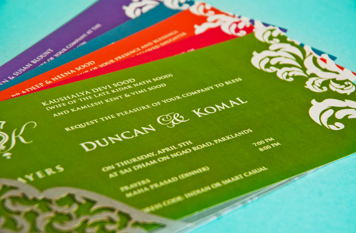 komal duncan Wedding Card italic Italic Printers laser cut nairobi kenya