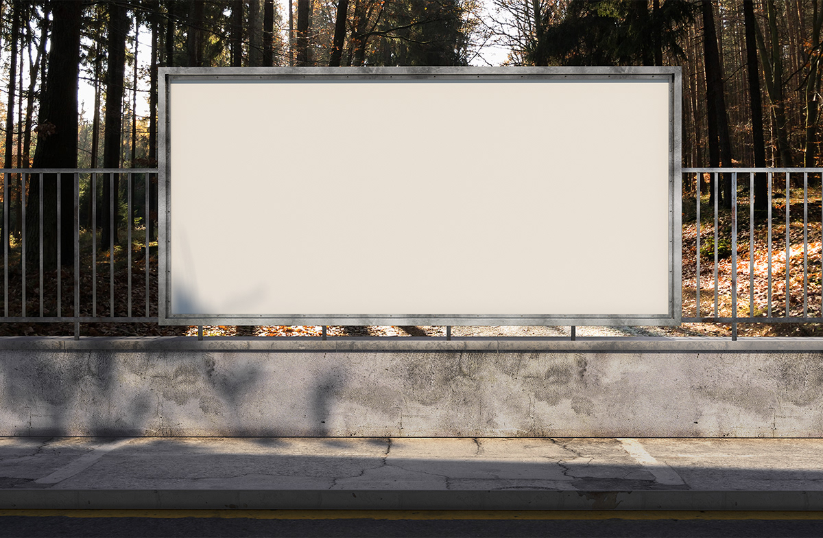billboard branding  design free freebie Mockup Outdoor outdoor advertising psd template roadside signboard