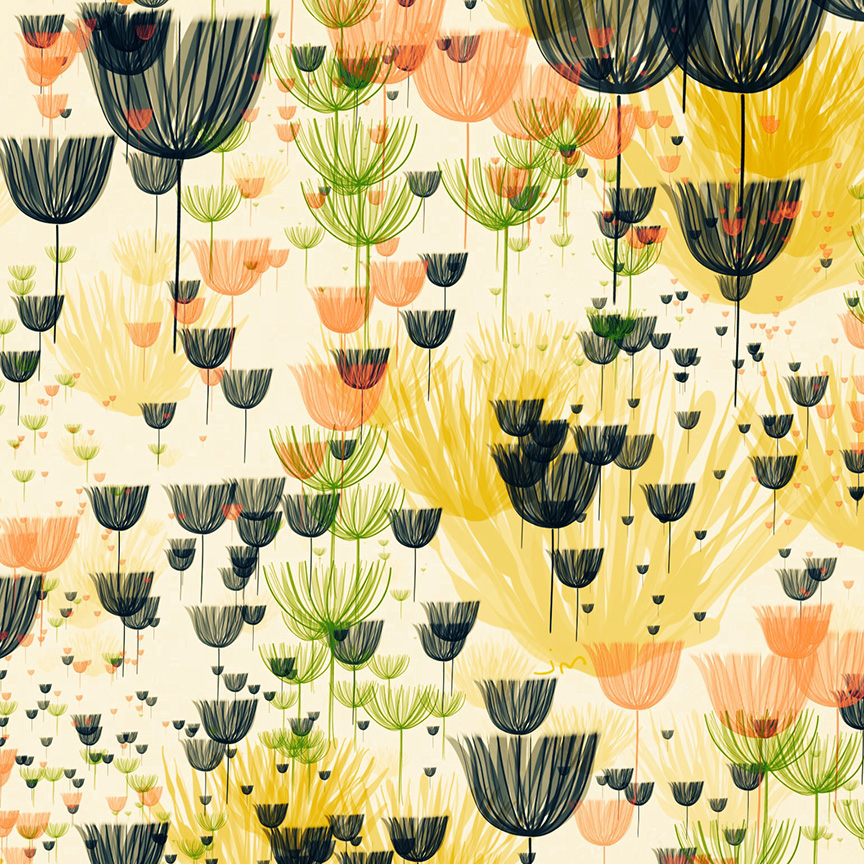 Flowers birds pattern texture