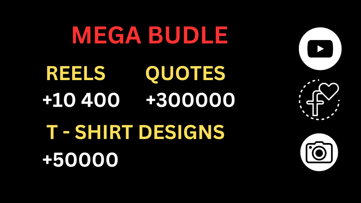 mega bundle reels instagram instagram reels Social media post Socialmedia post Quotes design t shirt design