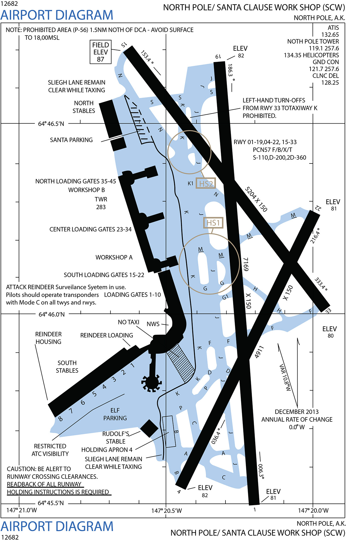 santa's workshop Airport Diagram computer illustration