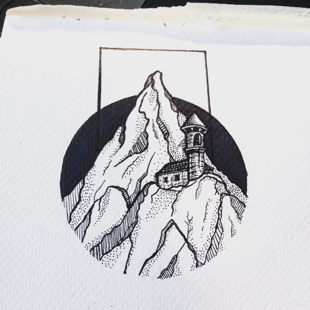 dotwork pigma mountains climbing bouldering rocks ink tattoo poland papercraft tuttifirutti