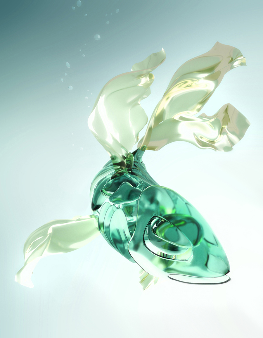 3D fish translucent animal glass