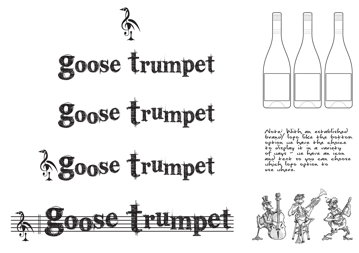 Sasha Fowler Wine label Design Goose Trumpet