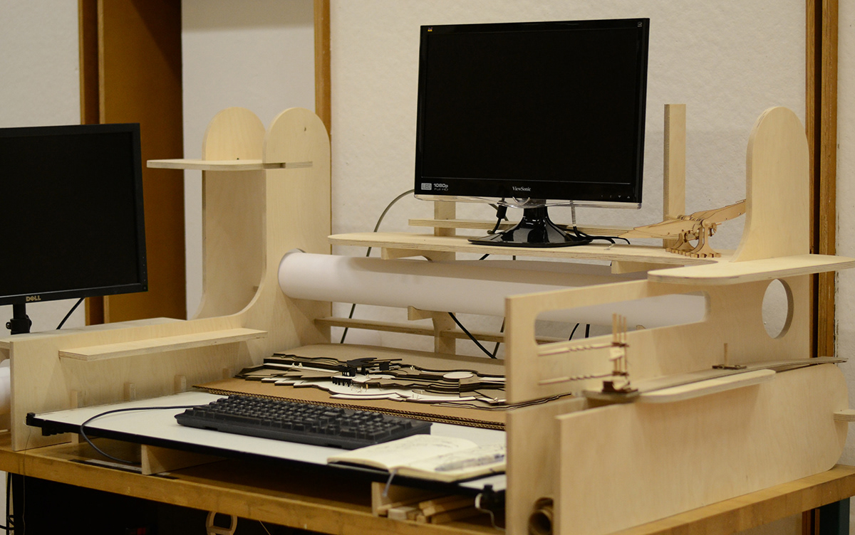desk  organizer  Desk Unit digital fabrication  Slotted Furniture