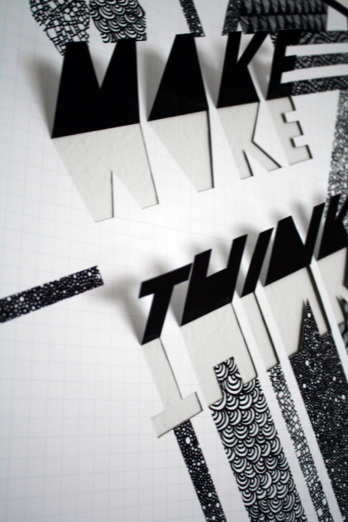 aiga make think conference poster concept csulb emma vallee doodle shapes black White graph paper pen