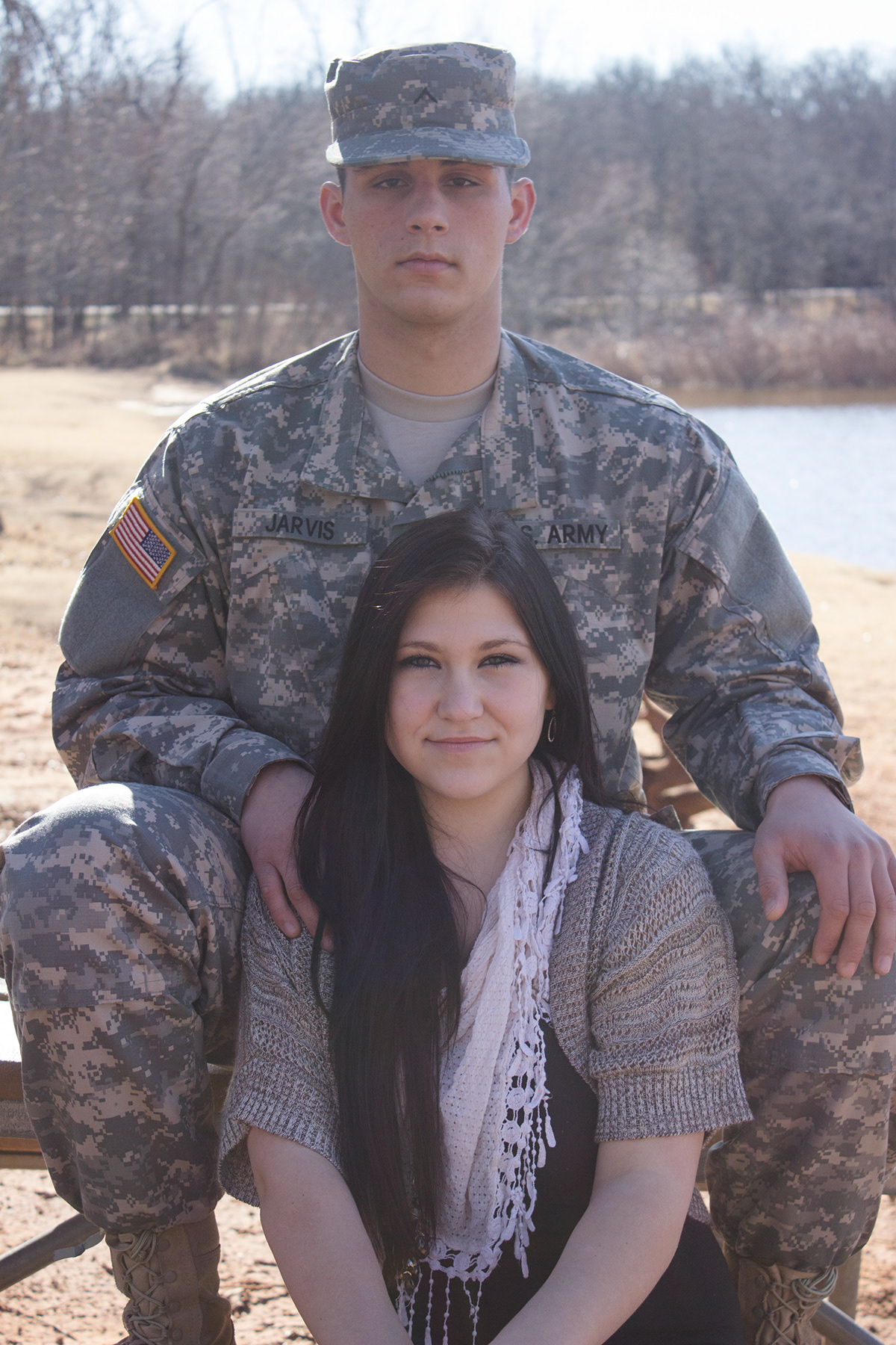 army couple engagement photos