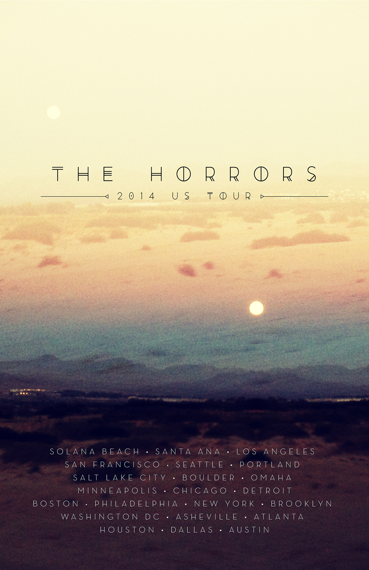 The Horrors music poster Tour Poster band desert poster