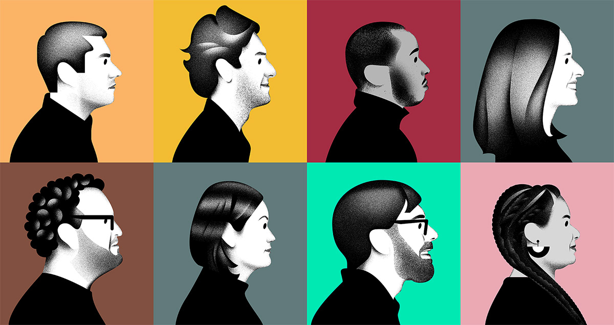 Wired magazine portrait Drawing  profile people series