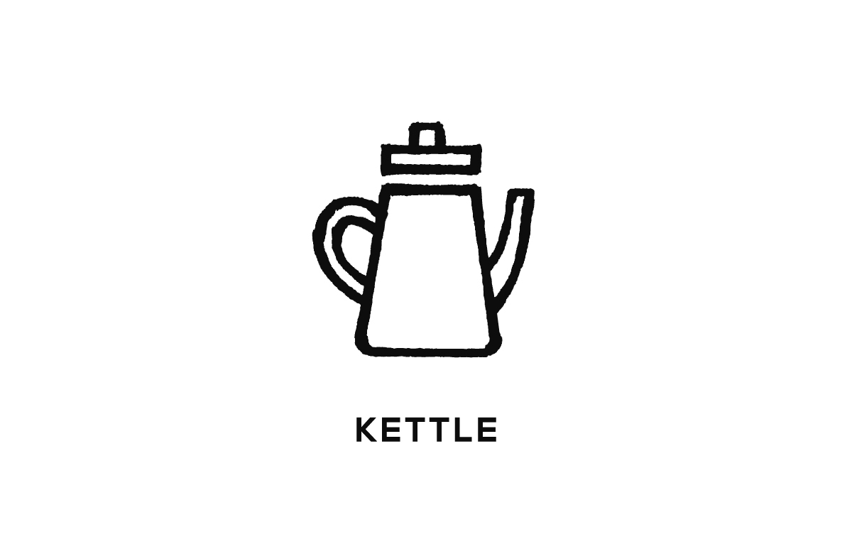 Coffee poster pict kettle Rollcake espresso japan simple cafe