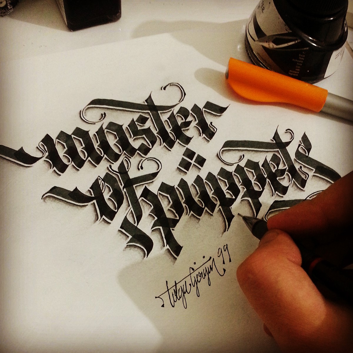 calligraffiti lettering Handlettering logo Logotype tattoos hatsanatı Kaligrafi handstyles type typing Blackletter Fraktur gothic