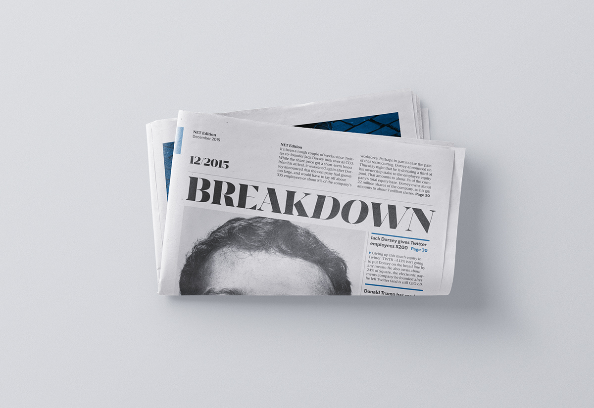 Breakdown newspaper barcelona Layout editorial type news information design lines monographic identity