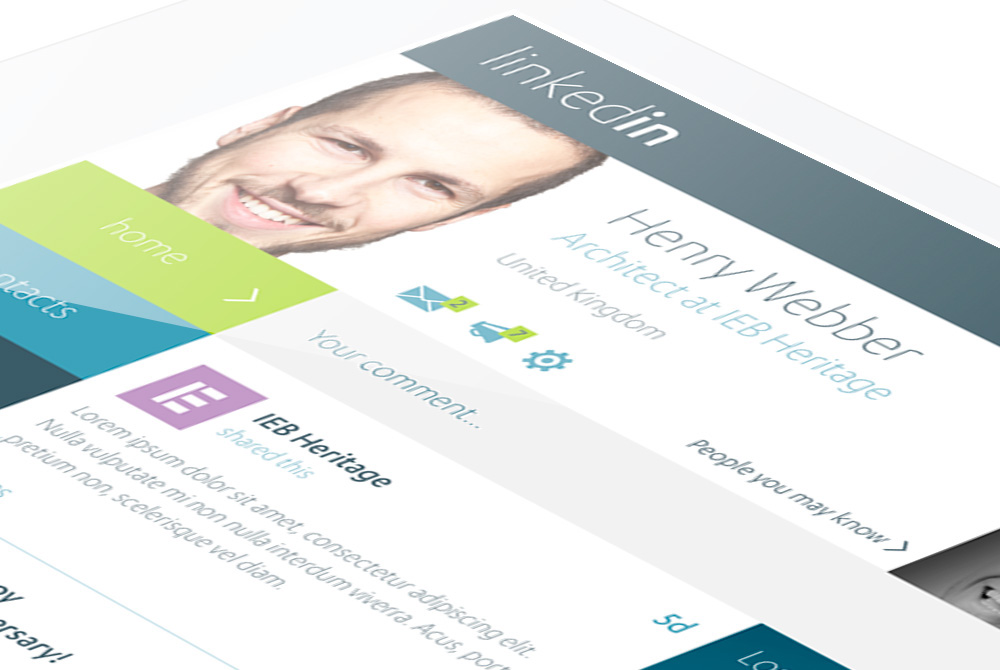 ux UI design app redesign concept profile job login Linkedin dashboard user