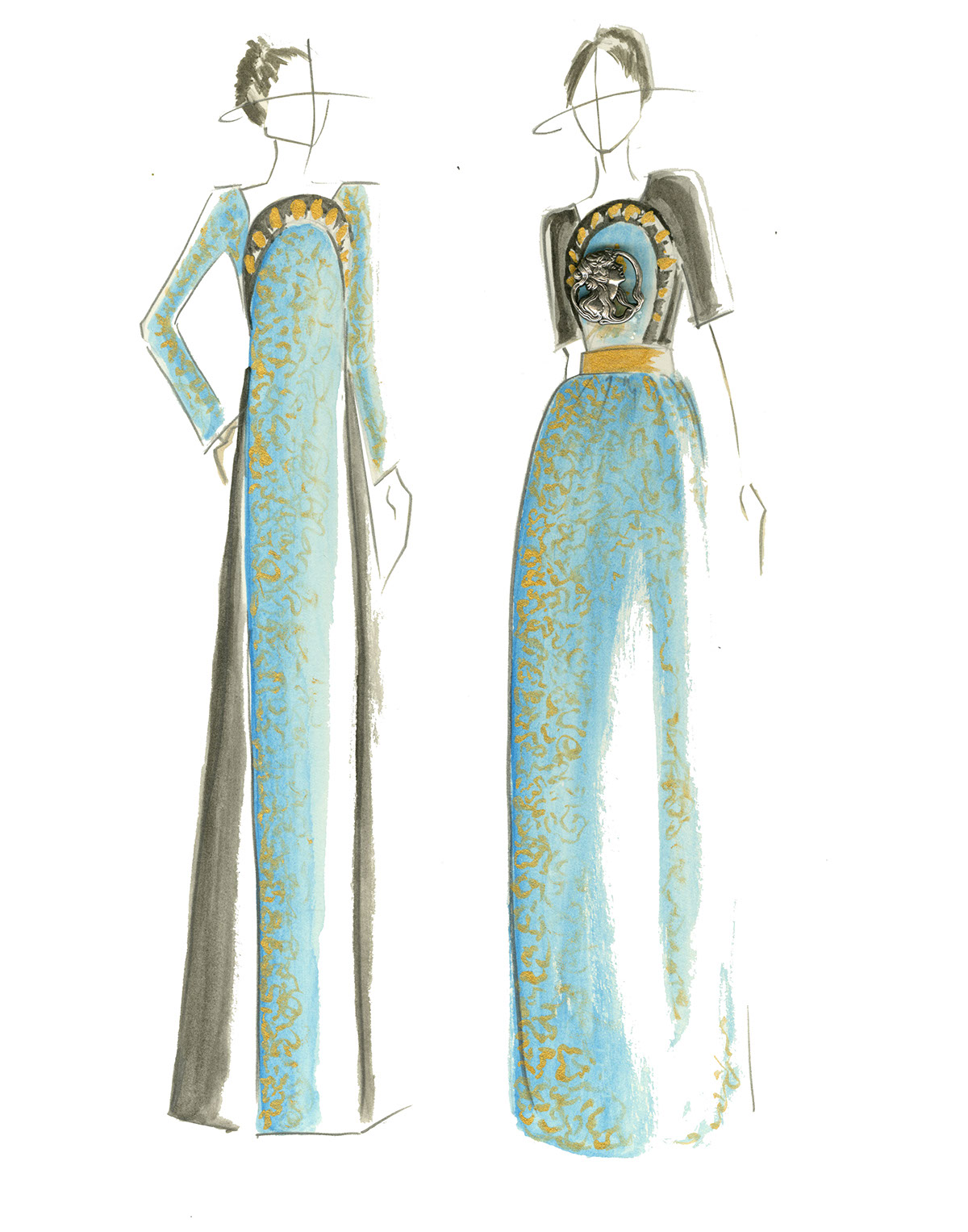 art nouveau Evening Gowns 