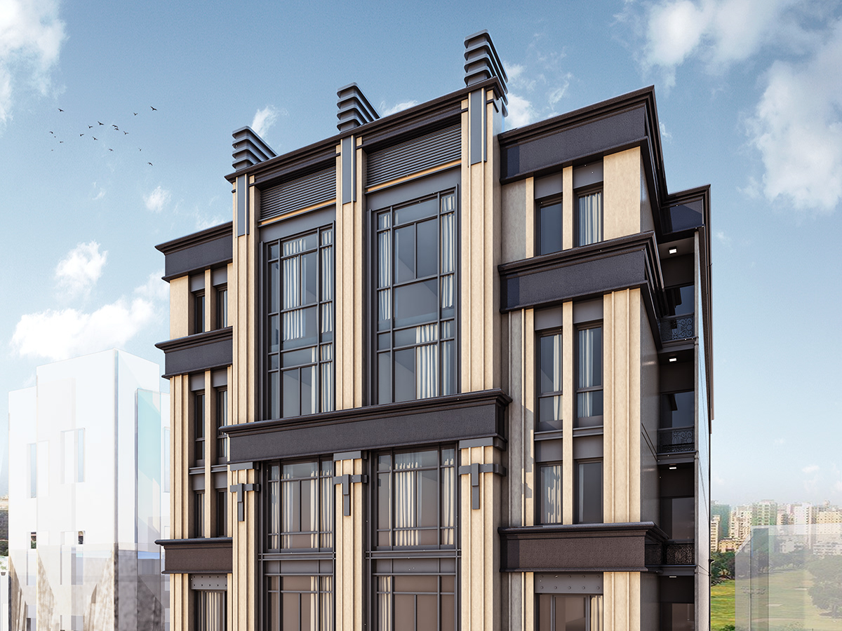 architecture facade vray render Post Production visiualization residential tower contemprary alexandria egypt